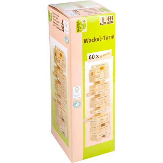 Natural Games wobbly tower with 60 game pieces