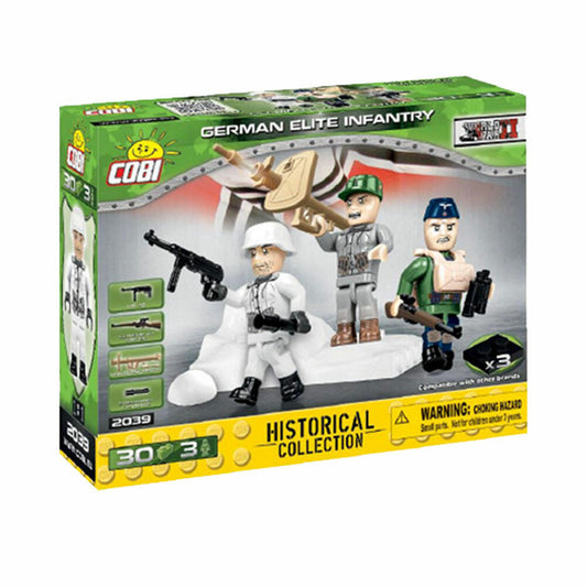 COBI World War 2 German Elite Troops, Deutsche Elitetruppe, Spielfiguren, Figuren, Soldaten, Konstruktionsbausteine, Kunststoff, 30 Teile, 2039