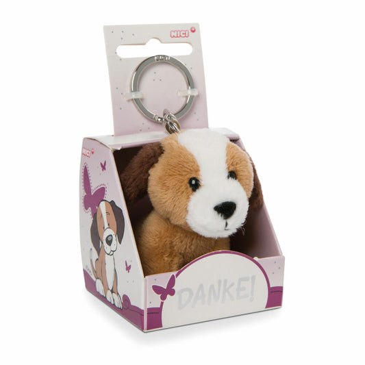 NICI Message Friends Dog Thank You! Keyring, Key Pendant, Lucky Charm, 6 cm, 48133