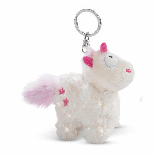 NICI Theodor & Friends Einhorn Theodor mit Schneeanzug Schlüsselanhänger, Schlüssel Anhänger, BeanBag, Glücksbringer, 10 cm, 48160