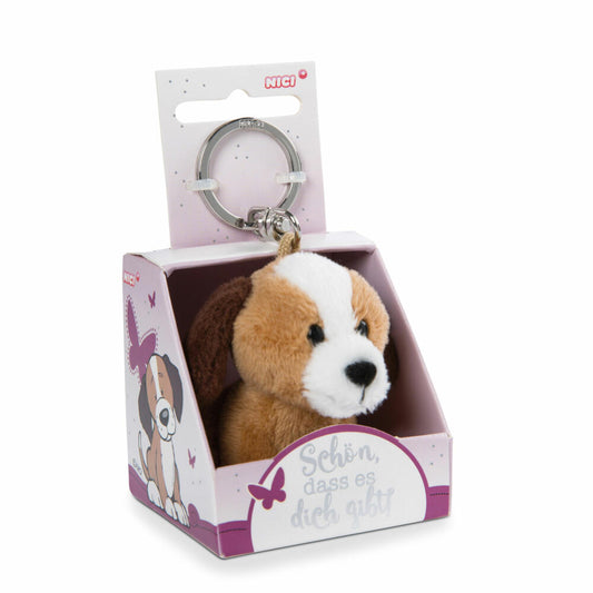 NICI Message Friends Dog It's great that you exist! Keyring, key pendant, lucky charm, 6 cm, 48138