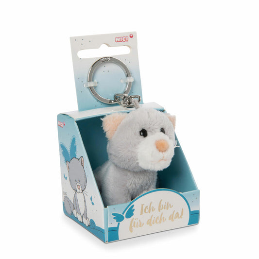 NICI Message Friends Cat I'm here for you! Keyring, Key Pendant, Lucky Charm, 6 cm, 48124