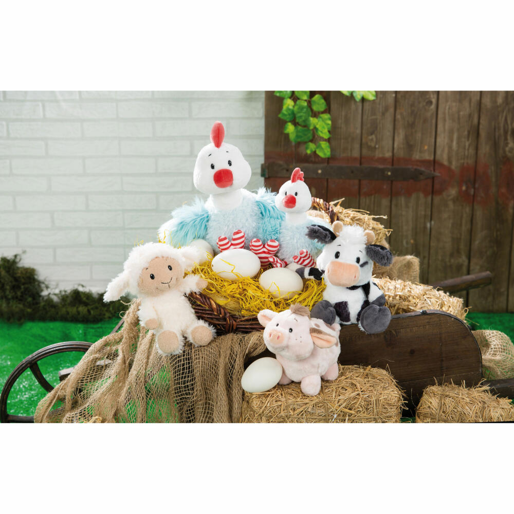NICI Green Farm Friends Hen Chicklinde Schlenker, Cuddly Toy, Plush Toy, Stuffed Toy, Plush / Polyester, 22 cm, 47787