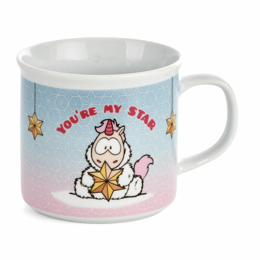 NICI Theodor &amp; Friends Mug Unicorn Theodor with Snowsuit, Coffee Cup, Tea Cup, Mug, Porcelain, 400 ml, 48178