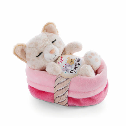 NICI Sleeping Pets Kätzchen mit Leopardenmuster, Kuscheltier, Plüschtier, Stofftier, Plüsch / Polyester, 12 cm, 47892