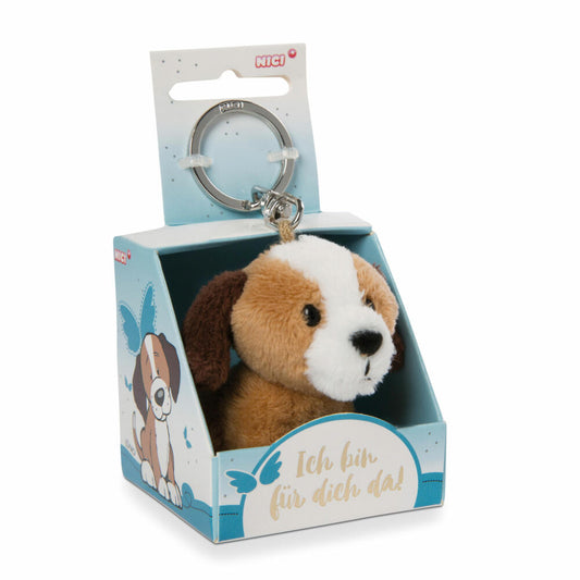 NICI Message Friends Dog I'm here for you! Keyring, Key Pendant, Lucky Charm, 6 cm, 48134