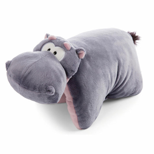NICI Green Wild Friends Cuddly Toy Pillow Hippo Rectangular, Pillow, Cuddly Pillow, Decorative Pillow, 40 x 30 cm, 47983