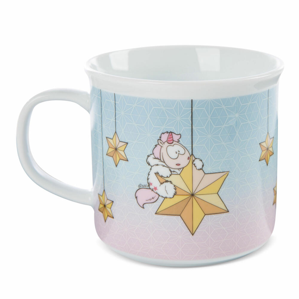 NICI Theodor &amp; Friends Mug Unicorn Theodor with Snowsuit, Coffee Cup, Tea Cup, Mug, Porcelain, 400 ml, 48178