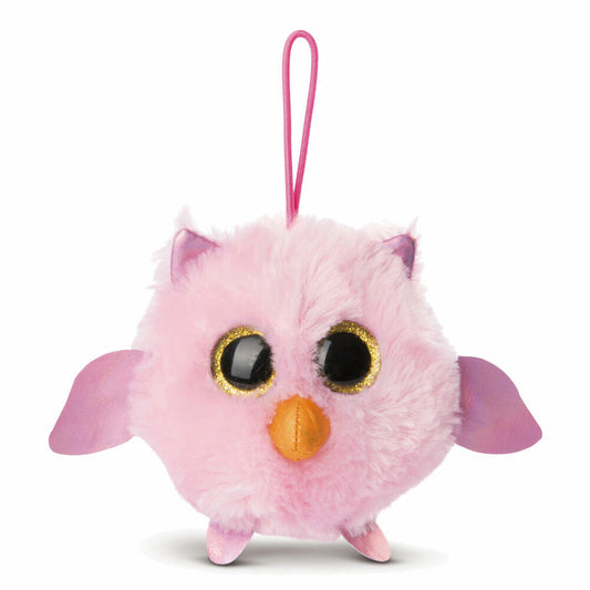 NICI NICIdoos BallBies Owl with Loop, Cuddly Toy, Plush Toy, Bag Charm, Pendant, Plush, 9 cm, 46877