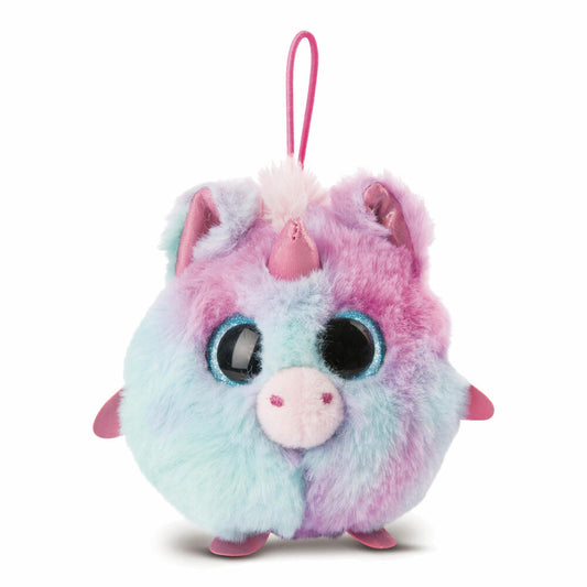 NICI NICIdoos BallBies Unicorn with Loop, Cuddly Toy, Plush Toy, Bag Charm, Pendant, Plush, 9 cm, 46881