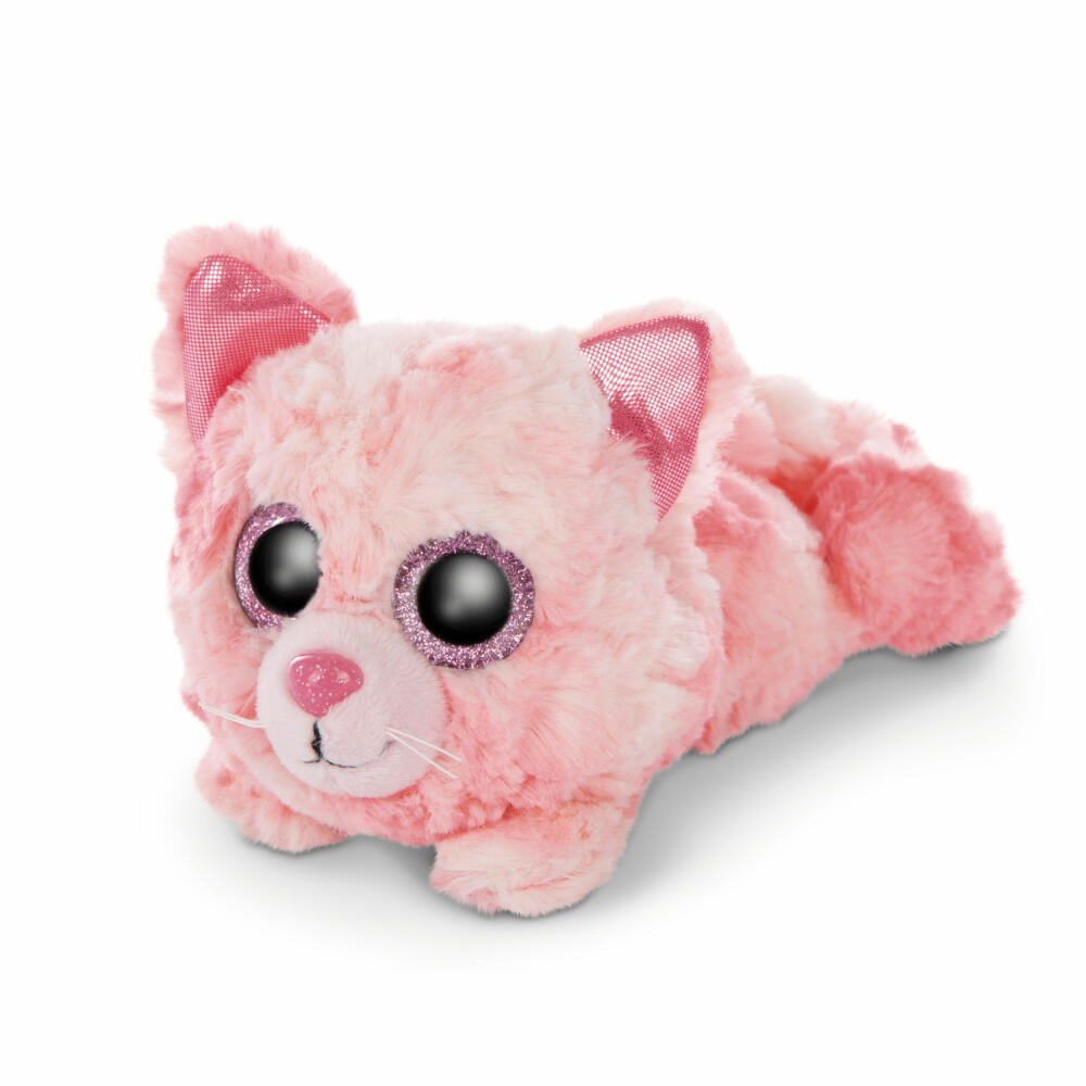 NICI Glubschis Cute Edtion Cat Dreamie, Lying, Plush Toy, Cuddly Toy, Stuffed Toy, Plush, Pink, 15 cm, 46921