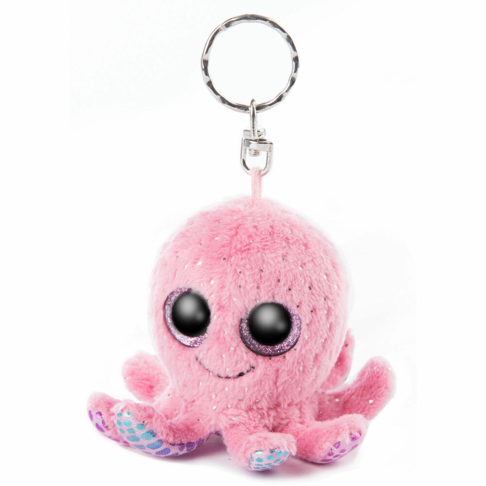NICI Glubschi Summer Glubschis Octopus Poli Keyring, Key Chain, Plush, 8 cm, 46963