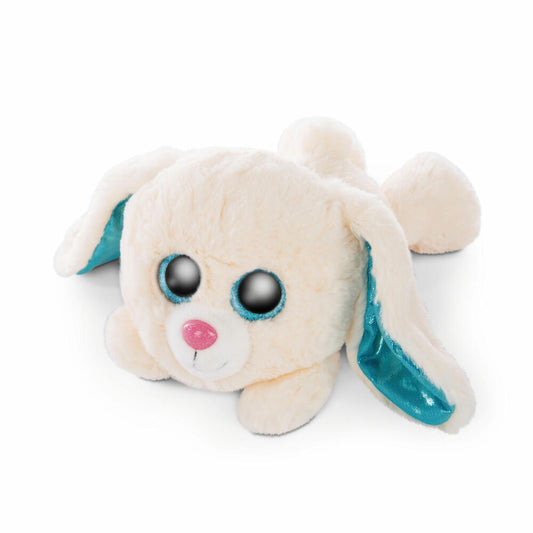 NICI Glubschis Cute Edtion Rabbit Wolli-Dot, Lying, Plush Toy, Cuddly Toy, Stuffed Toy, Plush, White, 25 cm, 46925