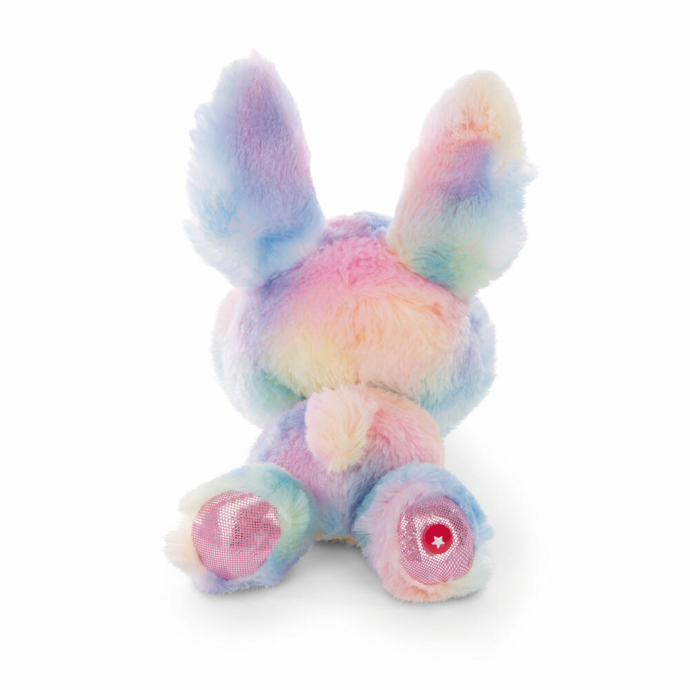 NICI Glubschis Cute Edtion Rabbit Rainbow Candy, Lying, Plush Toy, Cuddly Toy, Stuffed Toy, Plush, 15 cm, 46922