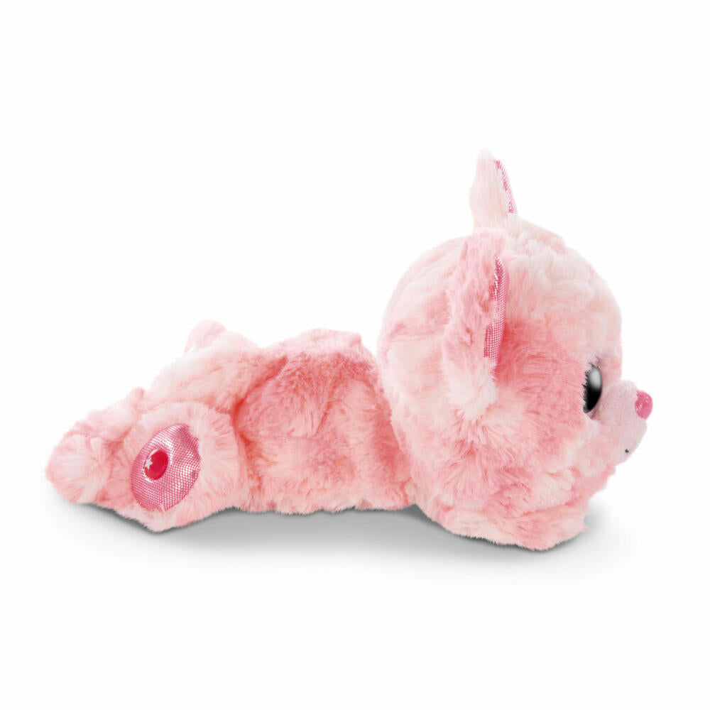 NICI Glubschis Cute Edtion Cat Dreamie, Lying, Plush Toy, Cuddly Toy, Stuffed Toy, Plush, Pink, 15 cm, 46921
