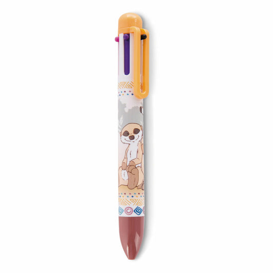 NICI Erdmännchen Kugelschreiber, Mehrfarbig im Köcher, Mehrfarbkugelschreiber, Kugel Schreiber, Stift, 46851