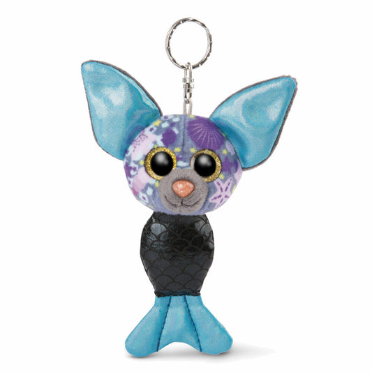 NICI Glubschis Meerjungfrau Fledermaus Laguna-Lu, Schlüsselanhänger, Schlüssel Anhänger, Plüsch, Blau, 12 cm, 46820