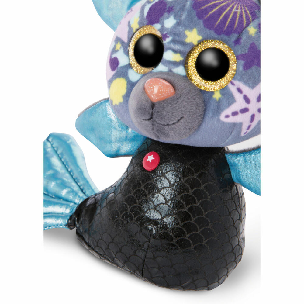 NICI Glubschis Mermaid Bat Laguna-Lu, Cuddly Toy, Plush Toy, Stuffed Toy, Plush, Blue, 15 cm, 46824