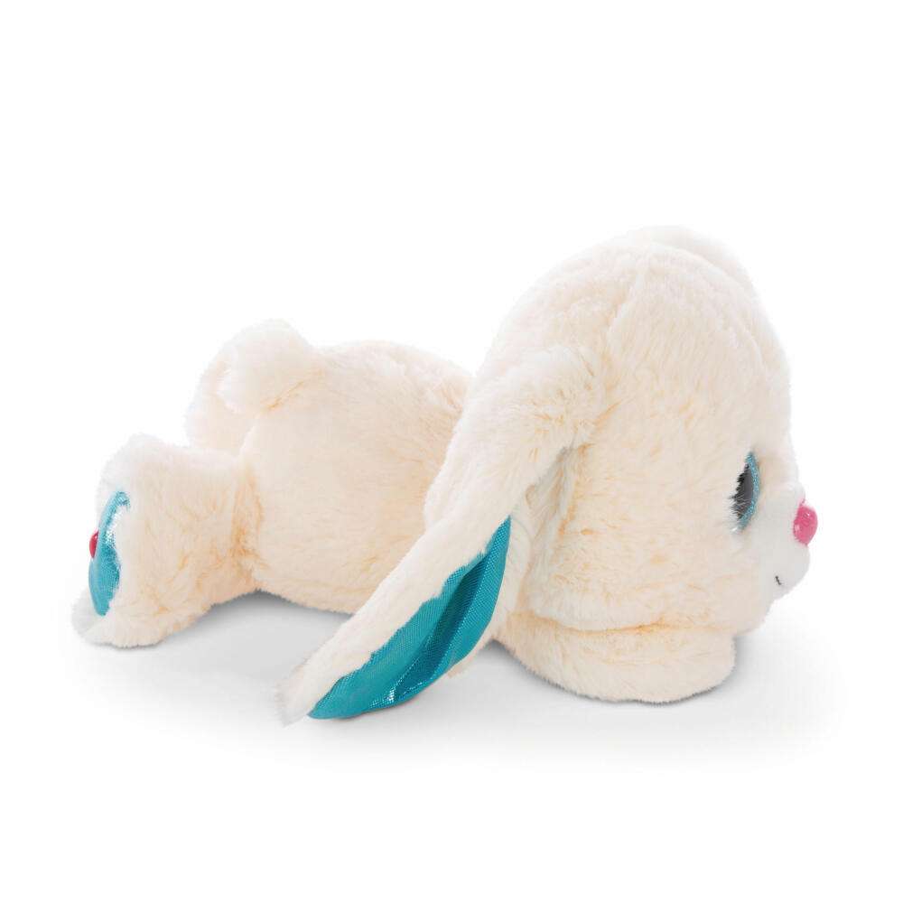 NICI Glubschis Cute Edtion Rabbit Wolli-Dot, Lying, Plush Toy, Cuddly Toy, Stuffed Toy, Plush, White, 25 cm, 46925