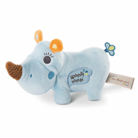 NICI My First Nici Wombi Tombi Cuddly Toy Rhino Manuffi Standing, Cuddly Toy, Stuffed Toy, 20 cm, 46570
