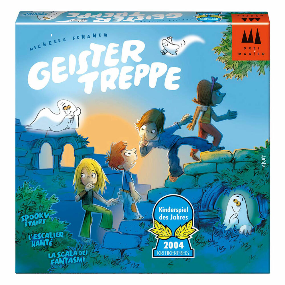 Schmidt Spiele Geistertreppe, Drei Magier Kinderspiel, Brettspiel, 2 bis 4 Spieler, 40811