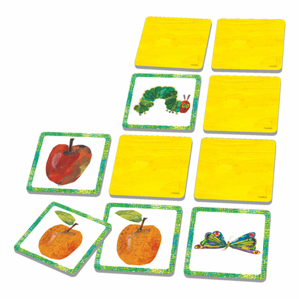 Schmidt Spiele Die kleine Raupe Nimmersatt, Memo Kinderspiel Lizenz, Kartenspiel, 2 bis 4 Spieler, 40455