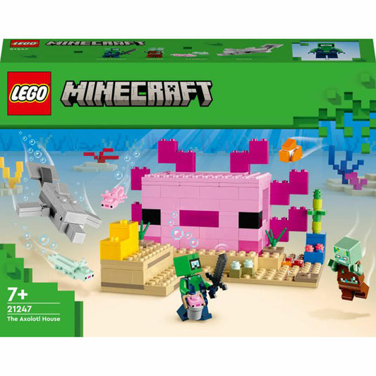 LEGO Minecraft Das Axolotl-Haus, 242-tlg., Legosteine, Bausteine, Bauset, Konstruktionsset, ab 7 Jahren, 21247