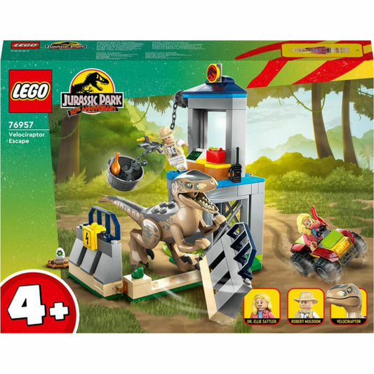 LEGO Jurassic World Flucht des Velociraptors, 137-tlg., Legosteine, Bausteine, Bauset, Konstruktionsset, ab 4 Jahren, 76957