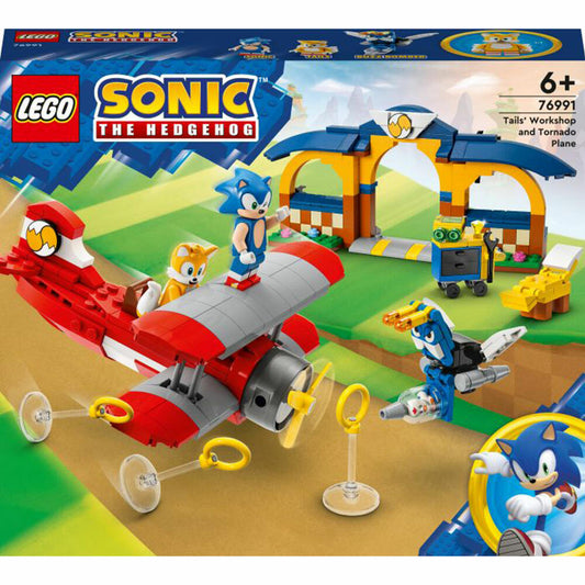LEGO Sonic the Hedgehog Tails Tornadoflieger mit Werkstatt, 376-tlg., Legosteine, Bausteine, Bauset, Konstruktionsset, ab 6 Jahren, 76991