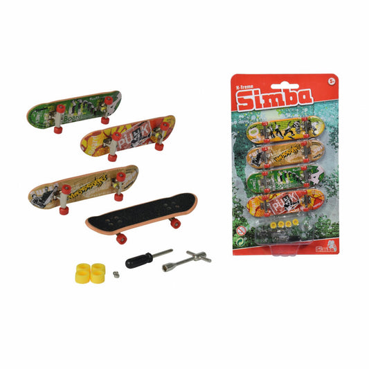 Simba Finger Skateboard, 4er Set, Fingerskateboard, Skateboard, Spielzeug, 9 cm, 103306084