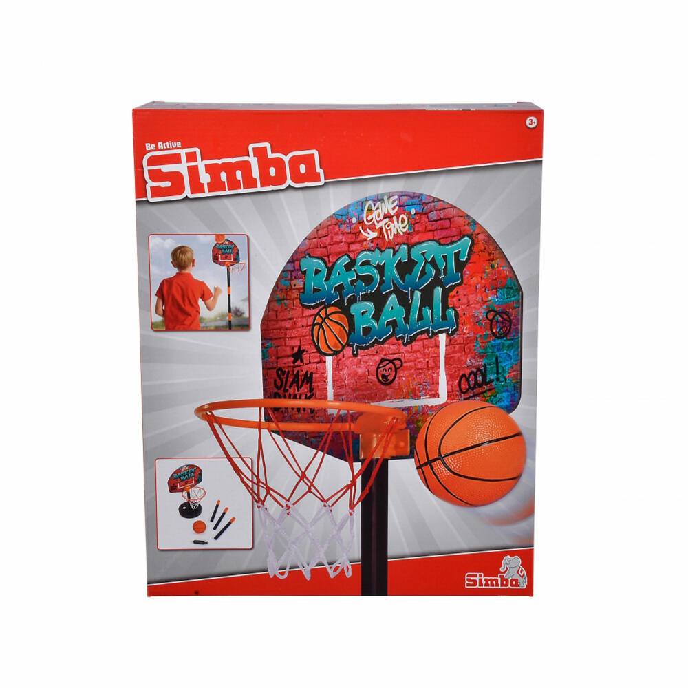 Simba Basketball Set mit Ständer, Basketballkorb, Ball, mit Korb, Spielzeug, 107407609