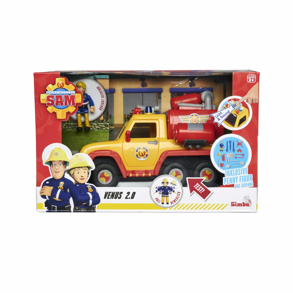 Simba Feuerwehrmann Sam Feuerwehrauto Venus 2.0 mit Figur, Spielzeugauto, Feuerwehr Auto, Spielzeug, 109251094