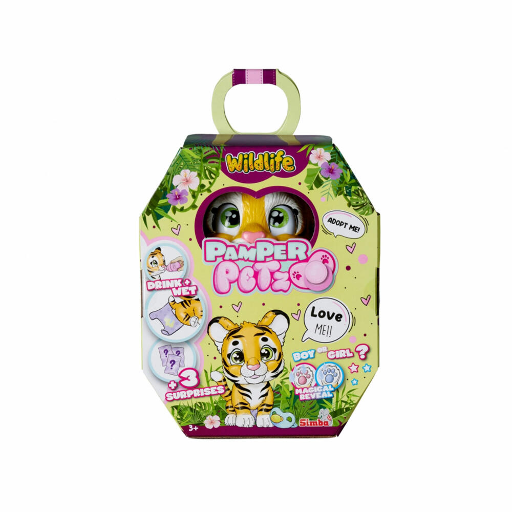 Simba Pamper Petz Tiger, Tierbaby mit Funktion, Haustier, Spielzeug, Kinder, 105953575