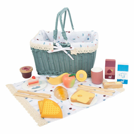Legler Picknickkorb tasty, Kaufladen-Spielzeug, Spielzeug Nahrung, Zubehör, Holz, 12325
