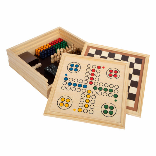 Legler Spielesammlung 7 Klassiker, Brettspiele, Gesellschaftsspiele, Holz, ab 6 Jahren, 12322