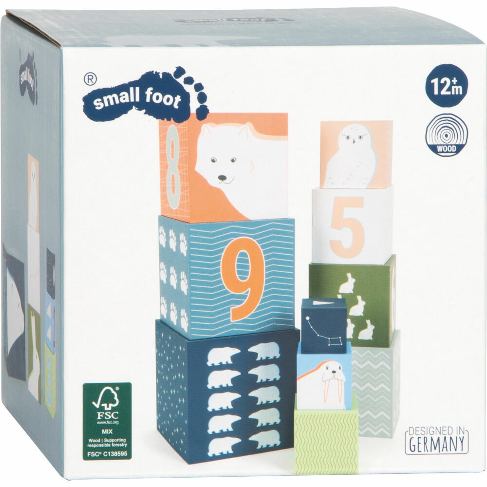 Legler Small Foot Stapelwürfel Arctic, Würfelspiel, 10-tlg., ab 12 Monaten, 12441