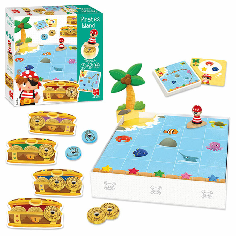 Jumbo Games GOULA Pirate Island, Children's Game, Board Game, Skill Game, Puzzle Game, Children's Game, 53169