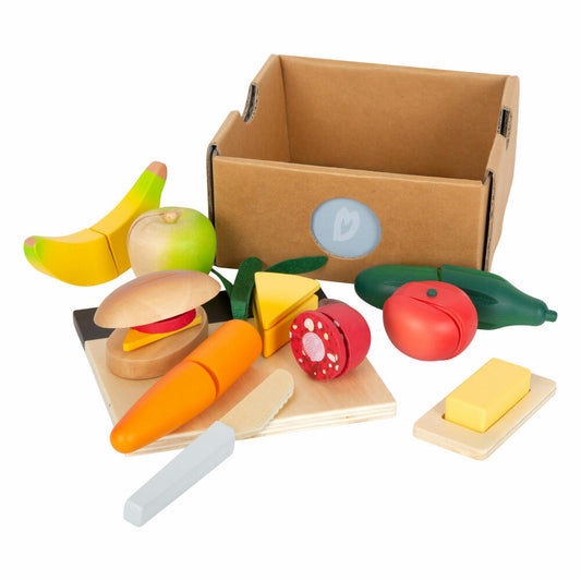 Legler Schneide-Set Mittagessen fresh, Kaufladen-Spielzeug, Zubehör, Holz, 12331