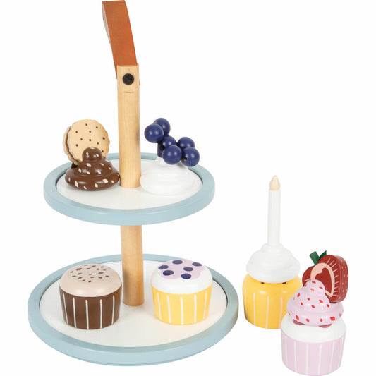 Legler Small Foot Cupcake Etagere tasty, mit Gebäck, 13-tlg., ab 3 Jahren, 12434