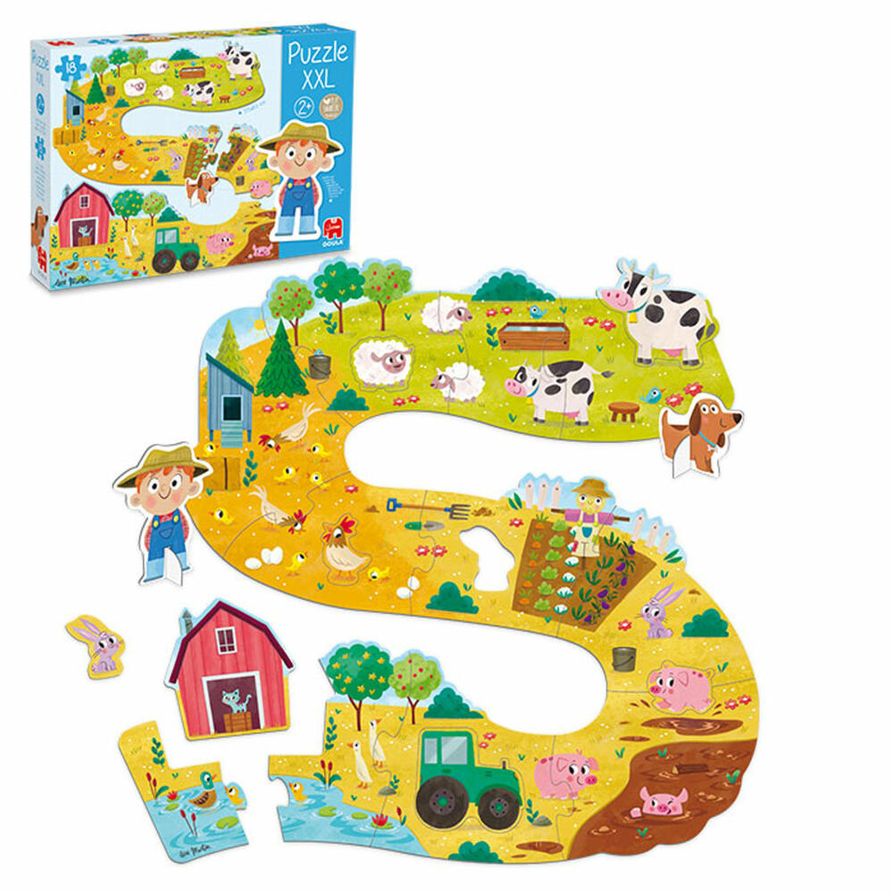 Jumbo Spiele GOULA XXL-Puzzle Bauernhof, Kinderpuzzle, Legespiel, Kinder Puzzles, 53176