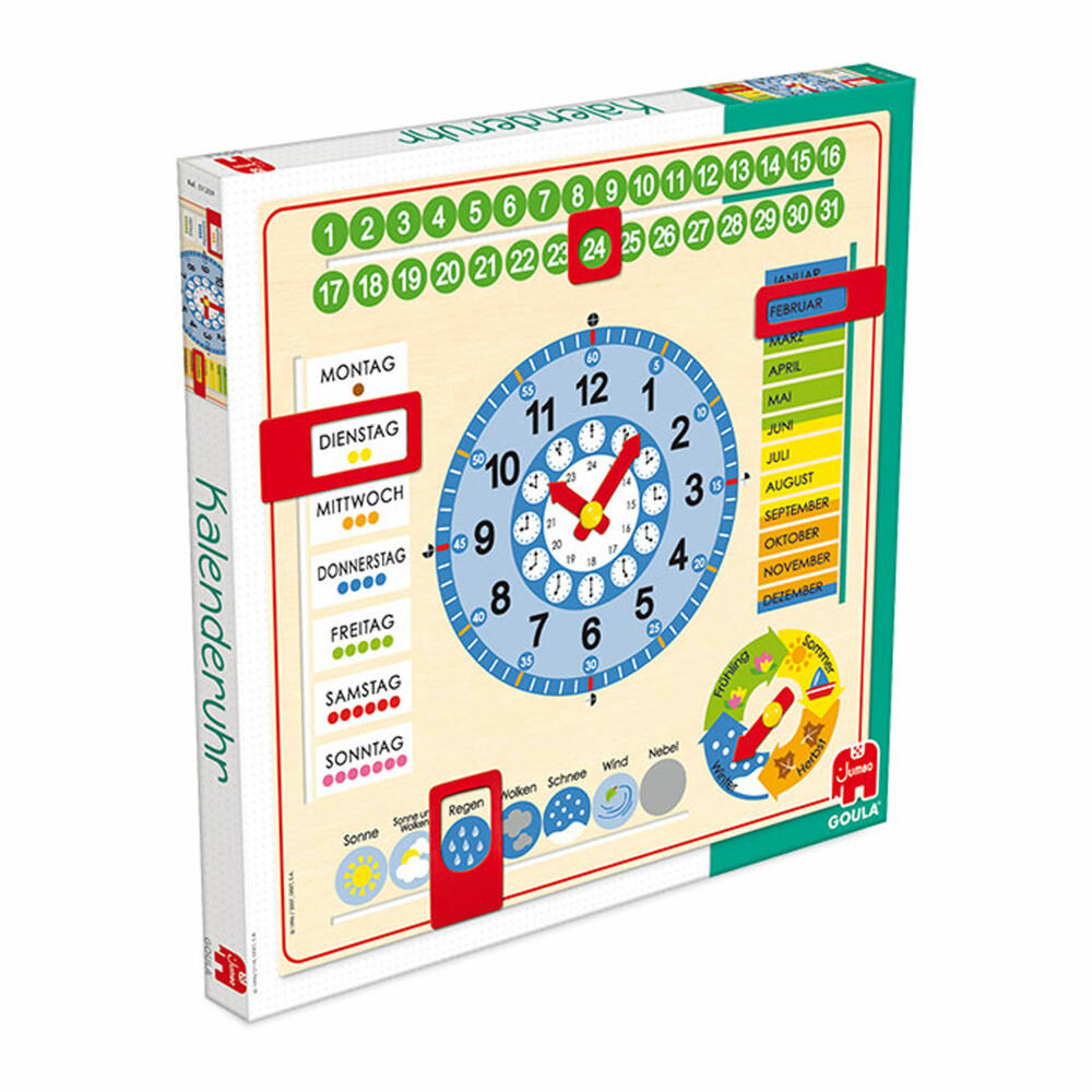 Jumbo Games GOULA Calendar Clock Large Format, Calendar, Clock, Educational Game, Learning Clock, Year Clock, Children, 51309