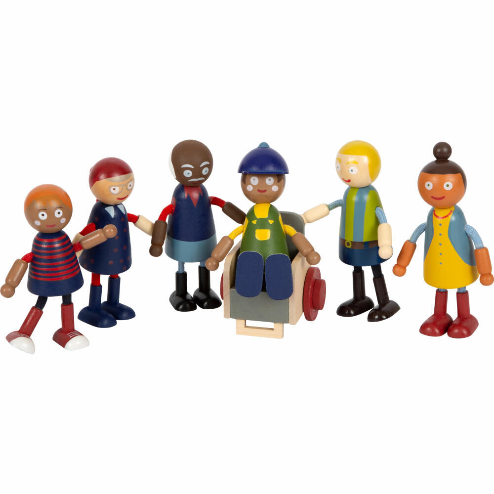 Legler Small Foot Biegepuppen-Familie mit Rollstuhl, 7-tlg., ab 3 Jahren, 12396