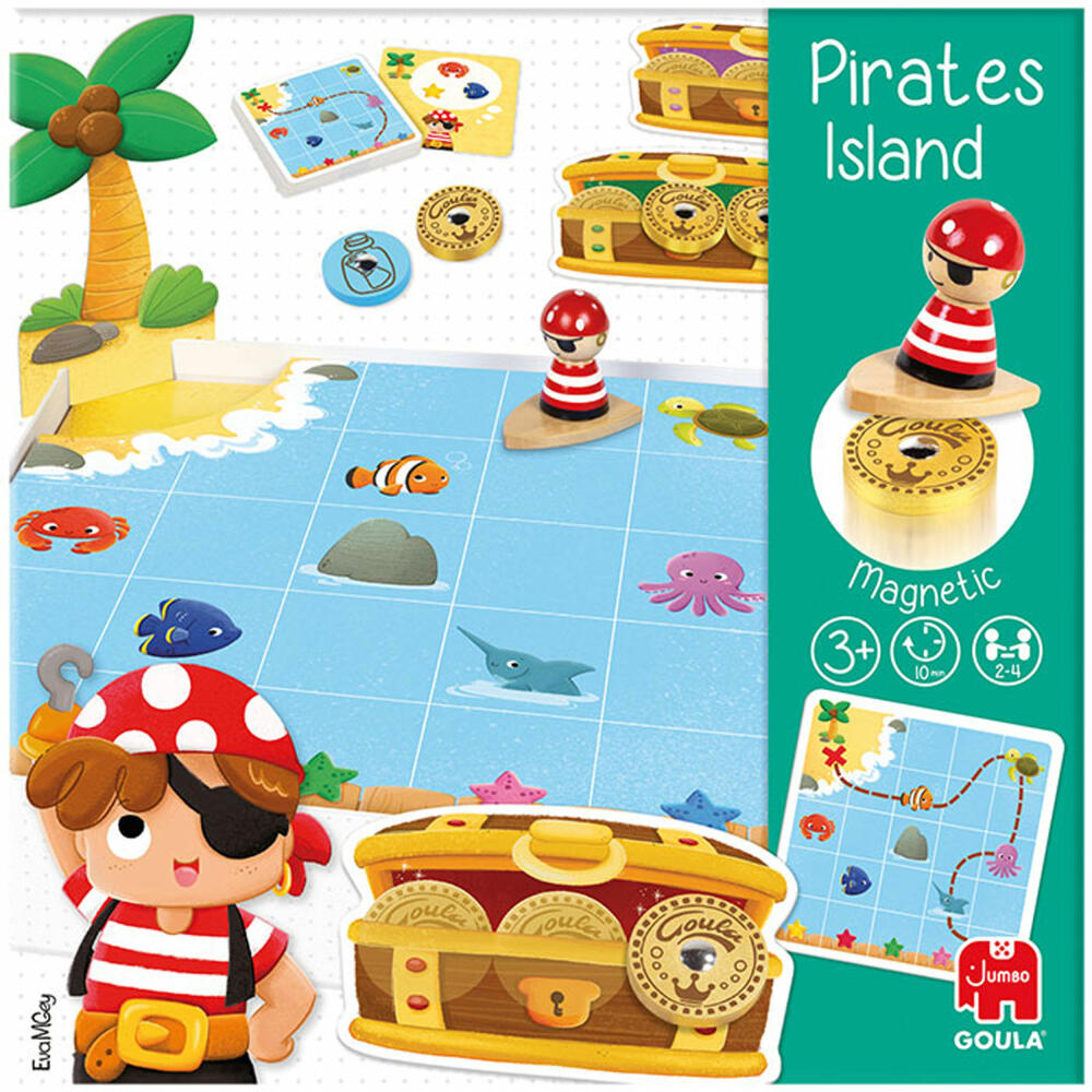 Jumbo Games GOULA Pirate Island, Children's Game, Board Game, Skill Game, Puzzle Game, Children's Game, 53169