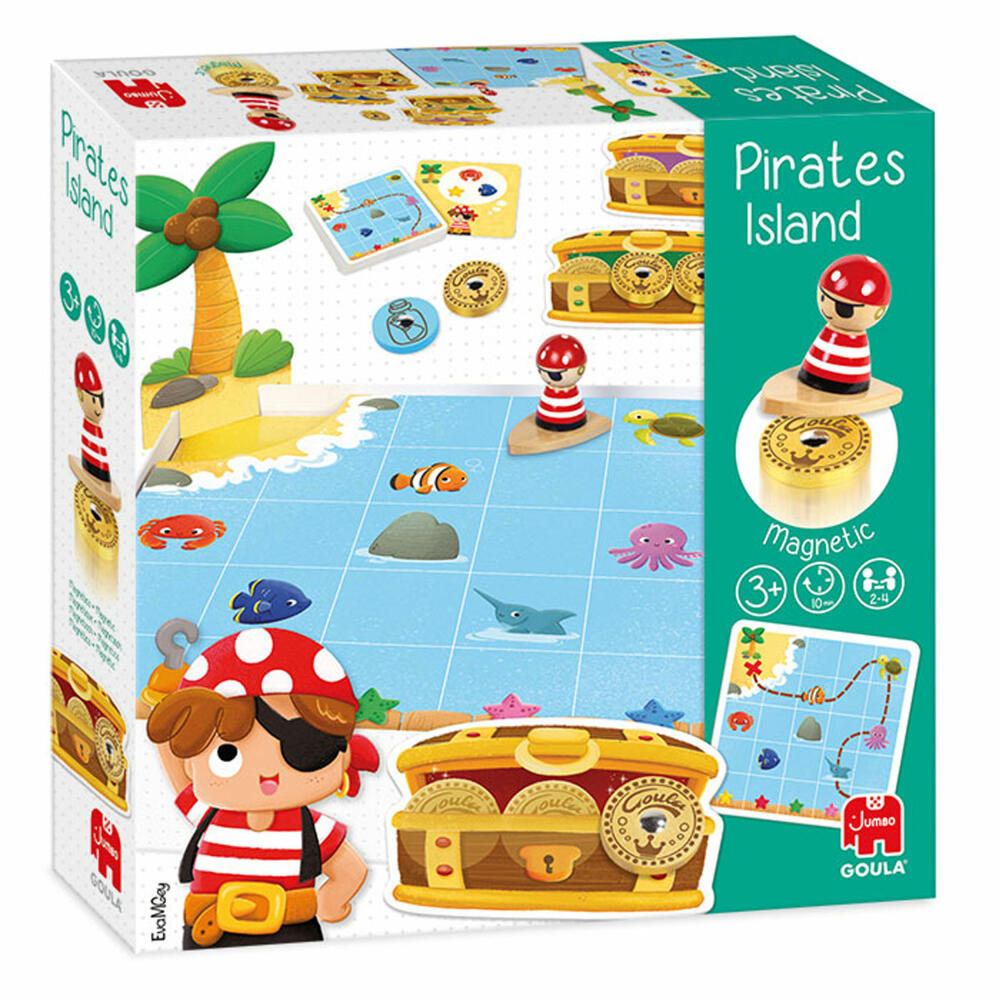 Jumbo Games GOULA Pirate Island, Children's Game, Board Game, Skill Game, Puzzle Game, Children's Game, 53169