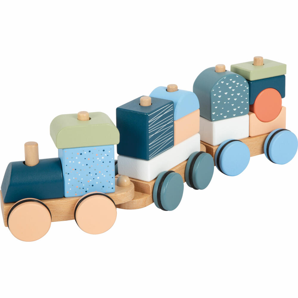 Legler Small Foot Arctic Wooden Train, Wooden Railway with 2 Wagons, from 12 months, 12449
