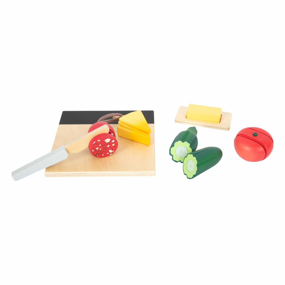 Legler Schneide-Set Mittagessen fresh, Kaufladen-Spielzeug, Zubehör, Holz, 12331