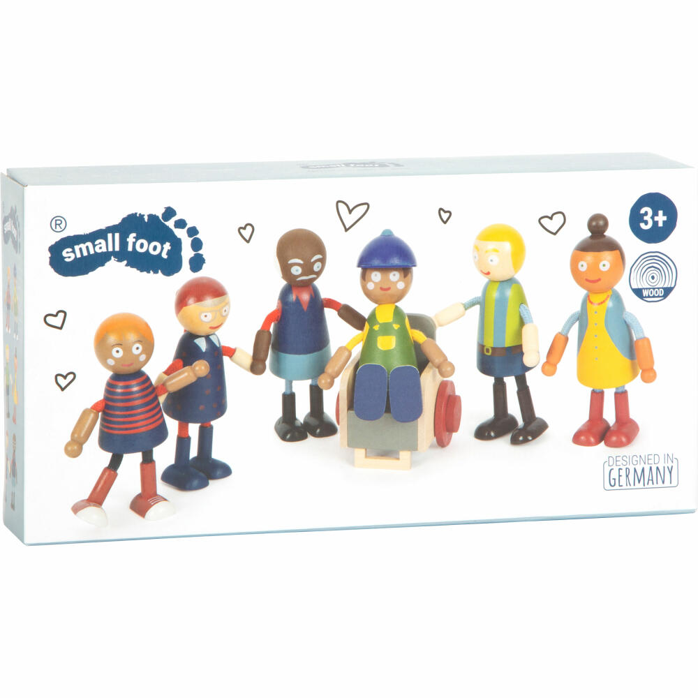 Legler Small Foot Biegepuppen-Familie mit Rollstuhl, 7-tlg., ab 3 Jahren, 12396