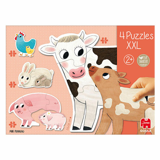 Jumbo Spiele GOULA 4 XXL-Puzzle Tiermütter und ihre Babys, Kinderpuzzle, Legespiel, Kinder Puzzles, 53175