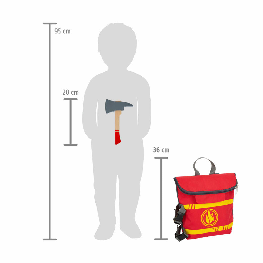 Legler fire brigade backpack, toy tool, fire brigade equipment, from 3 years, 12361