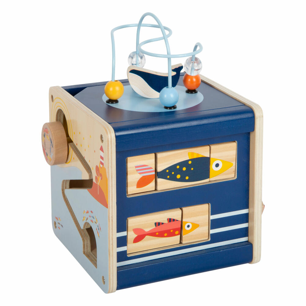 Legler Motor Skills Cube Big Ocean, Game Cube, Motor Skills Toy, Wood, 12312